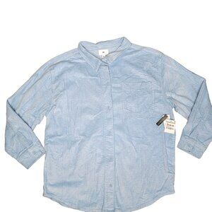 Nordstrom BP NWT Blue Cashmere soft Corduroy ribbed Shirt XL